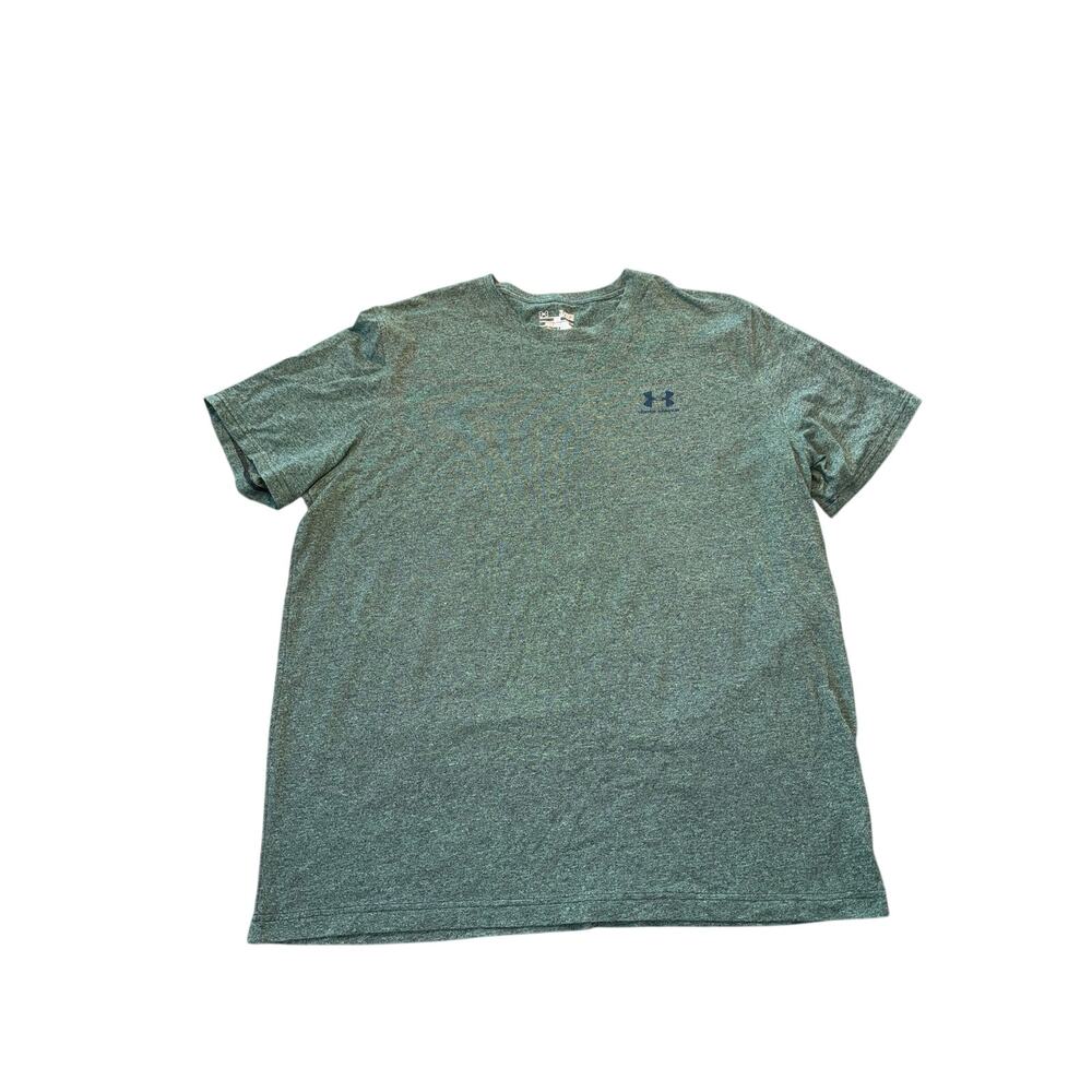 Under Armour HeatGear Shirt Men XL Loose Green Heather Short Sleeve Athletic